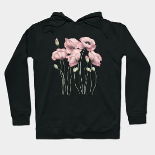 Blush pink poppies illustration Hoodie